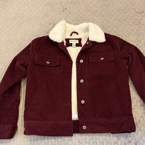 Arizona Jean Company Burgundy Corduroy Jacket with Cream Lining